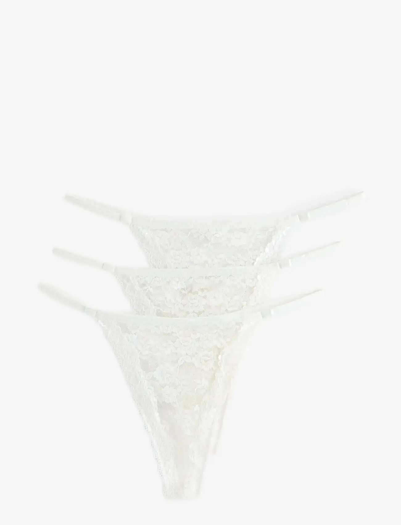 Lindex - Brief Jennie lace thong 3 pack - stringid - white - 0