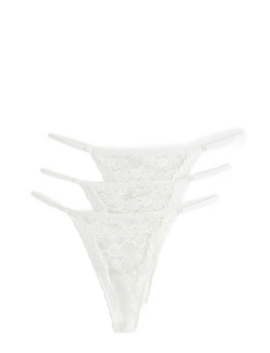 Lindex - Brief Jennie lace thong 3 pack - stringtrusser - white - 0