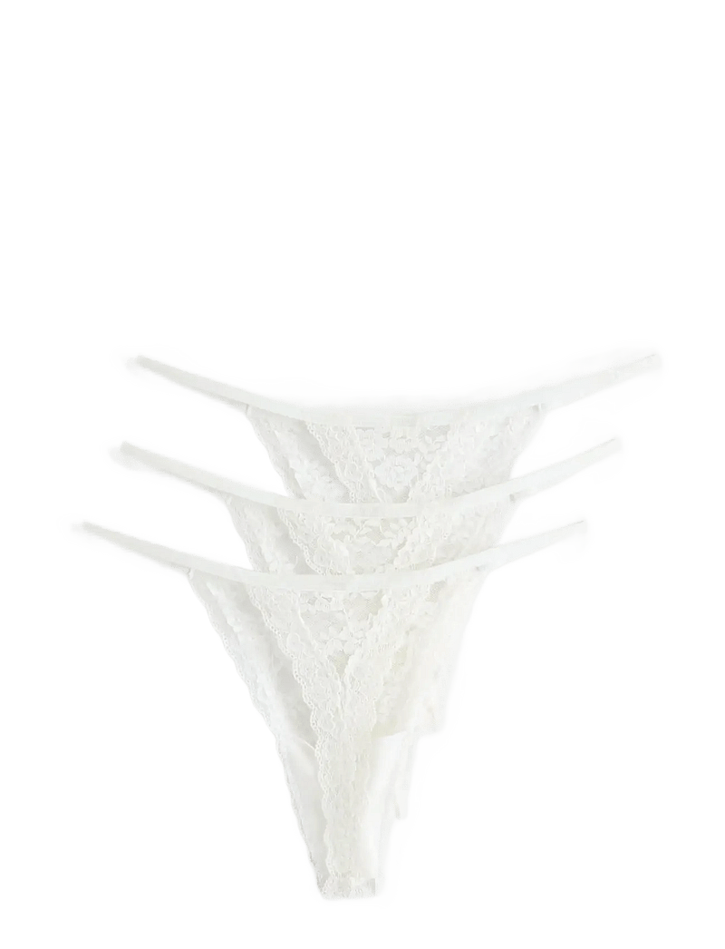Lindex - Brief Jennie lace thong 3 pack - string - white - 1