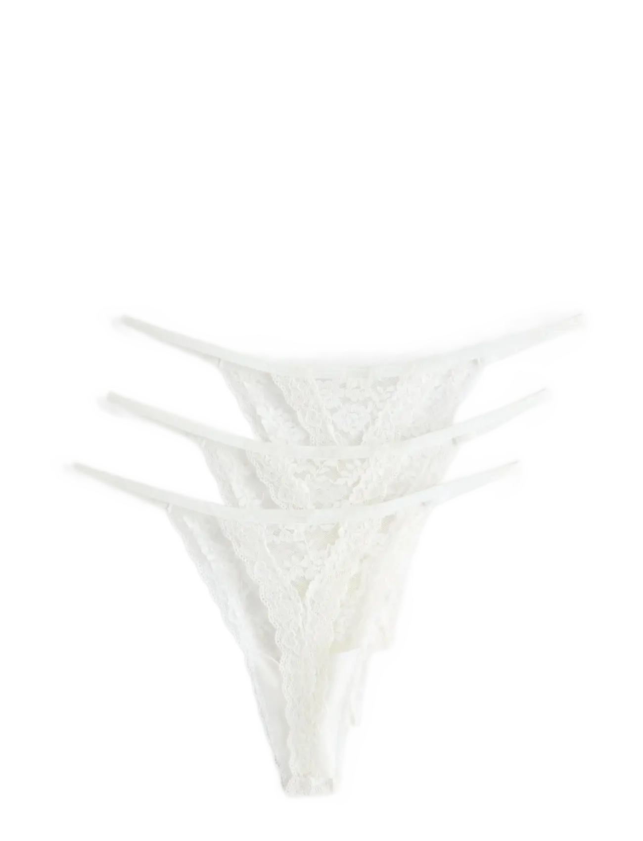 Lindex - Brief Jennie lace thong 3 pack - stringtrusser - white - 1