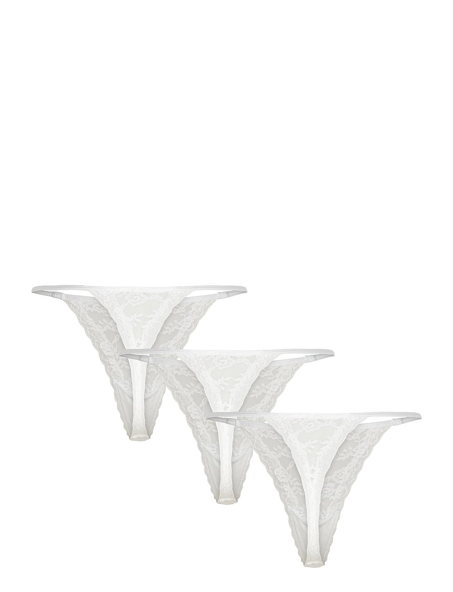 Lindex - Brief Jennie lace thong 3 pack - stringtrusser - white - 4