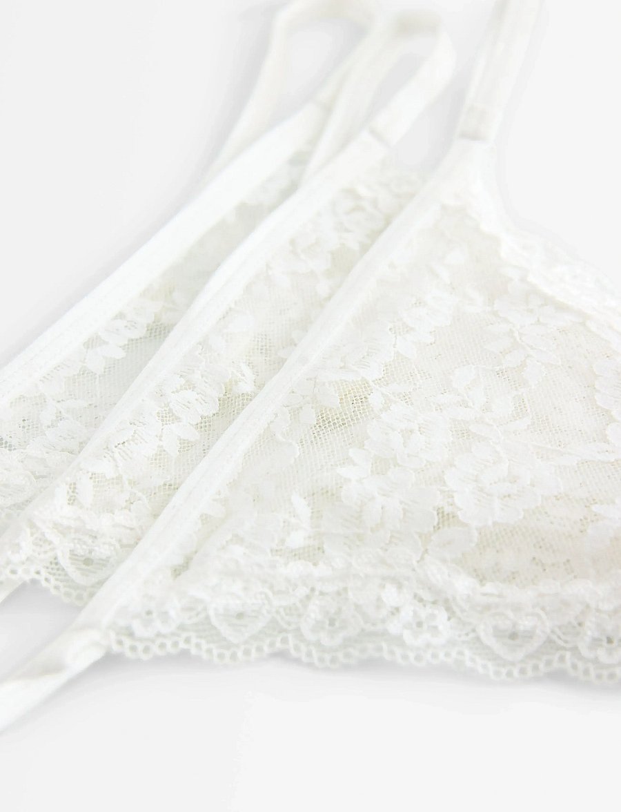 Lindex - Brief Jennie lace thong 3 pack - stringtrusser - white - 2