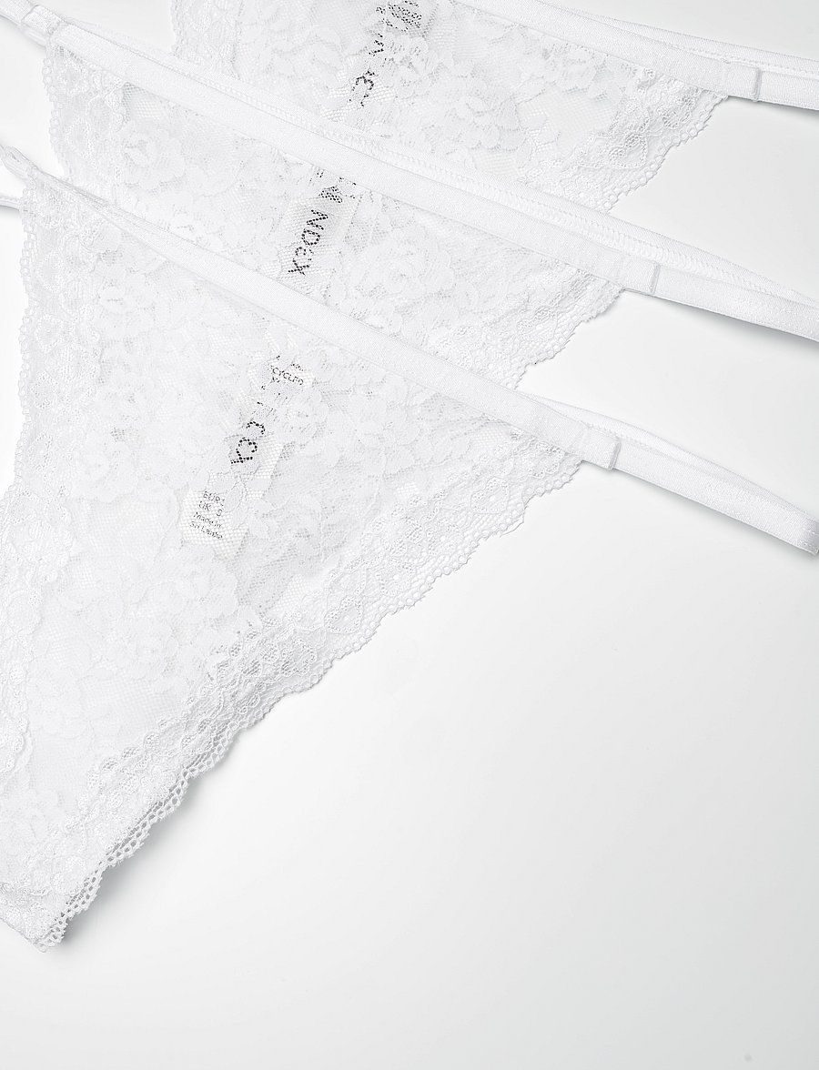 Lindex - Brief Jennie lace thong 3 pack - stringtrusser - white - 3