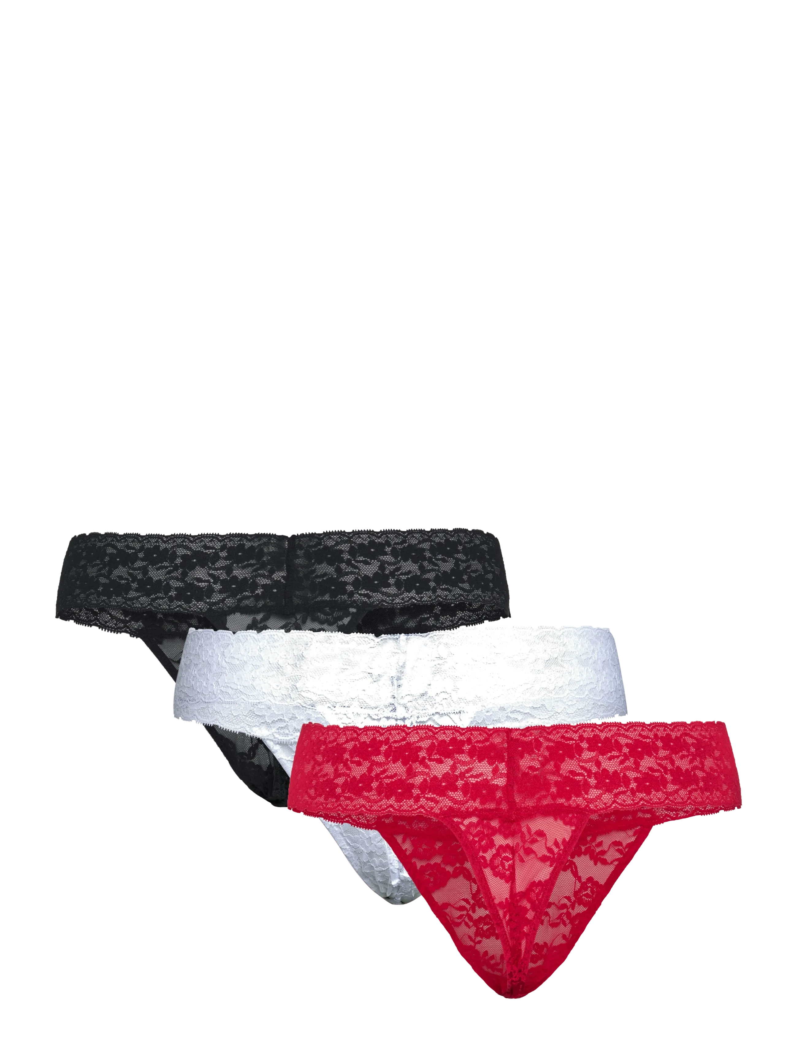 Lindex - 3-pack thong in lace - thongs - combi 2 - 1