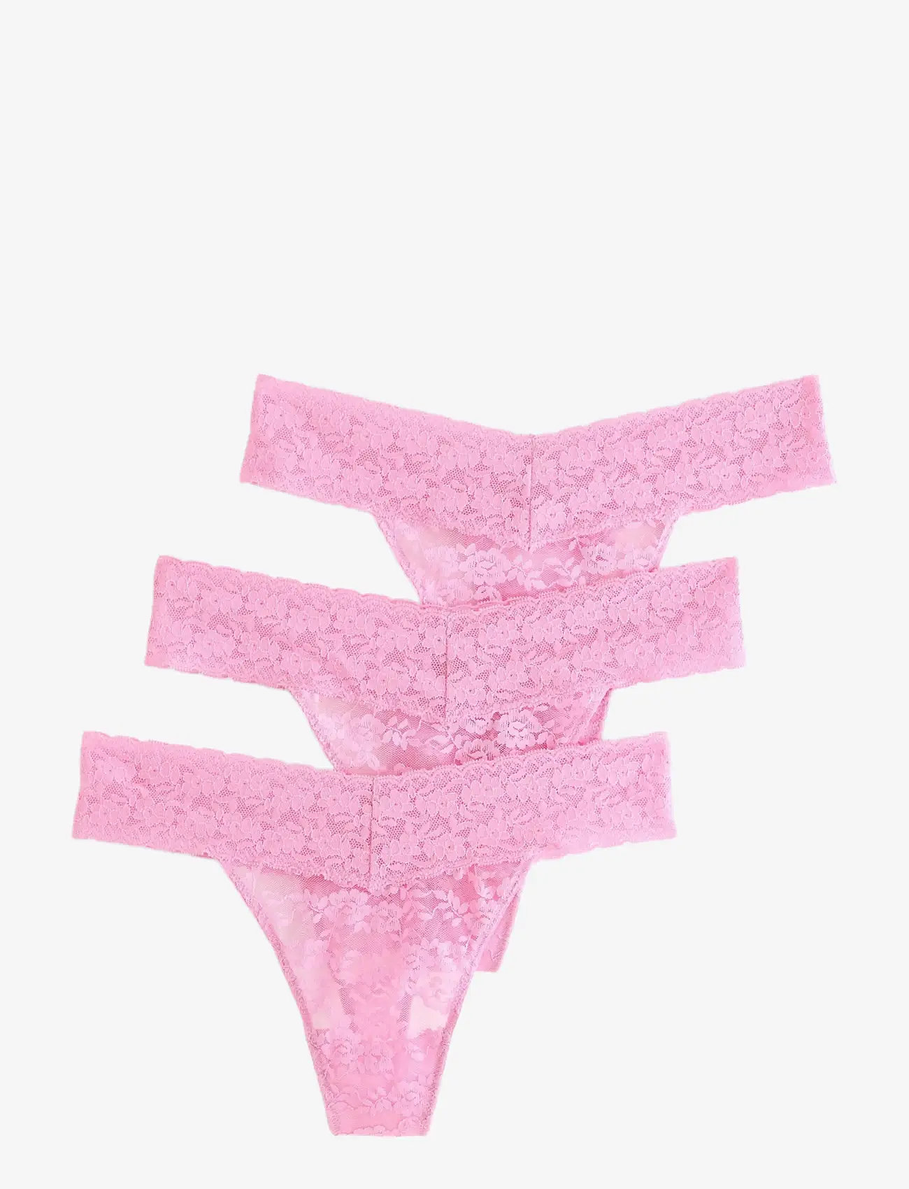 Lindex - Brief Thong low Lacey 3 pack - light pink - 0