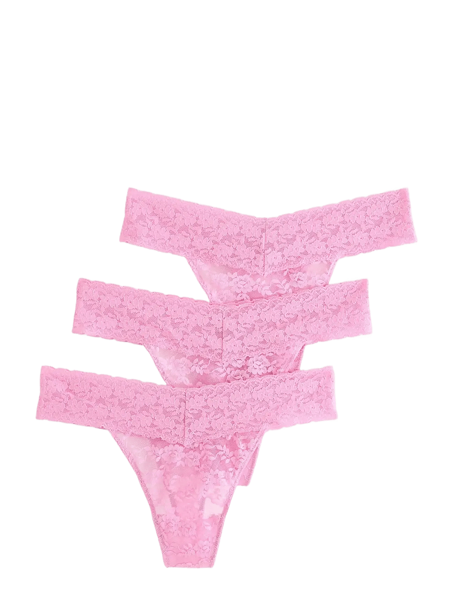 Lindex - 3-pack thong in lace - stringtrusser - light pink - 0