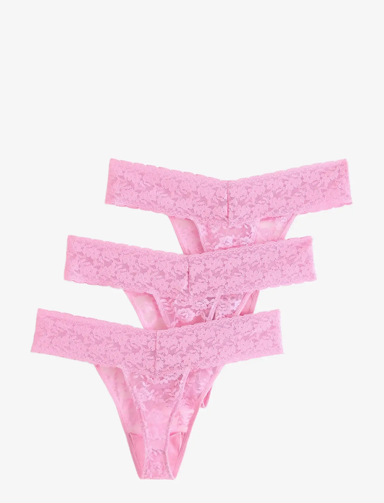 Lindex - Brief Thong low Lacey 3 pack - light pink - 1