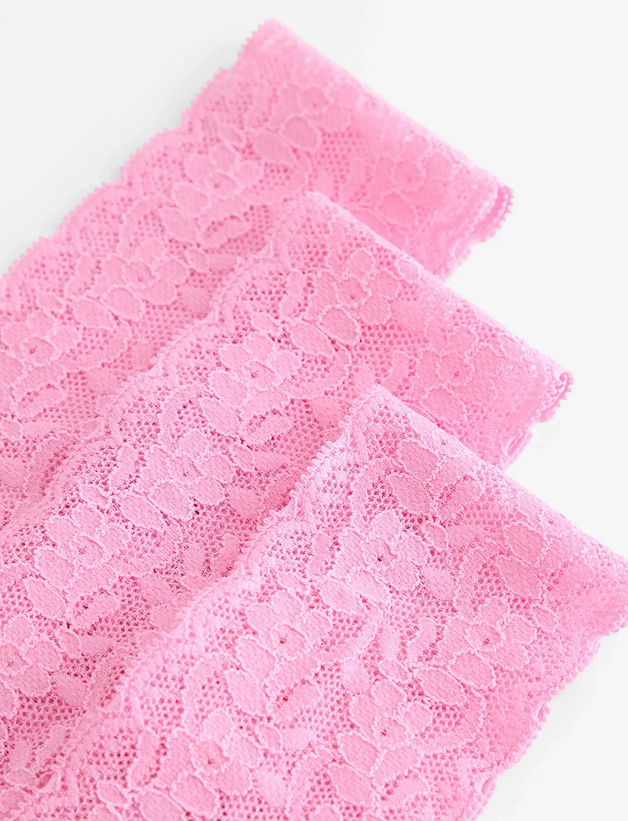 Lindex - 3-pack thong in lace - stringtrusser - light pink - 2
