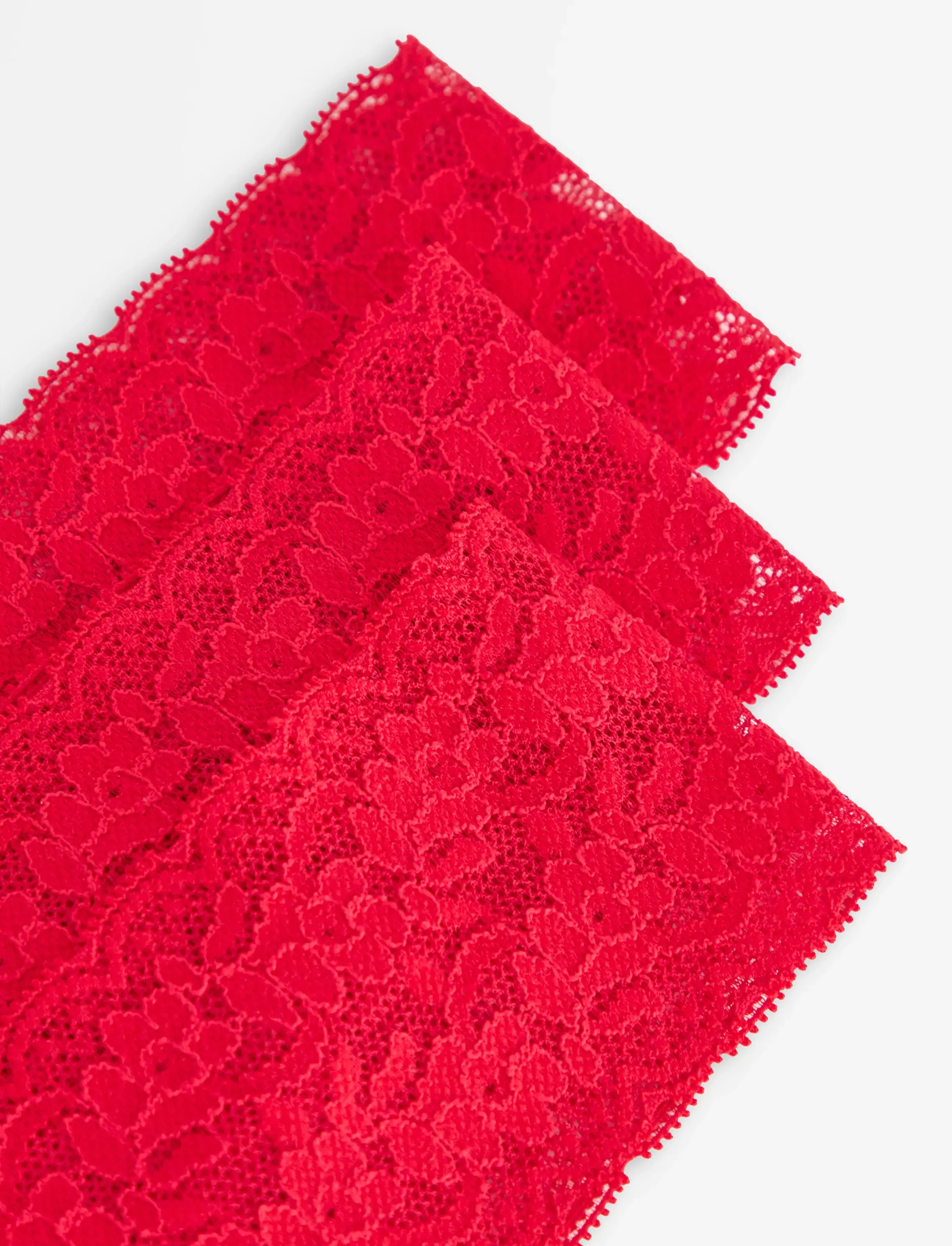 Lindex - 3-pack thong in lace - red - 3