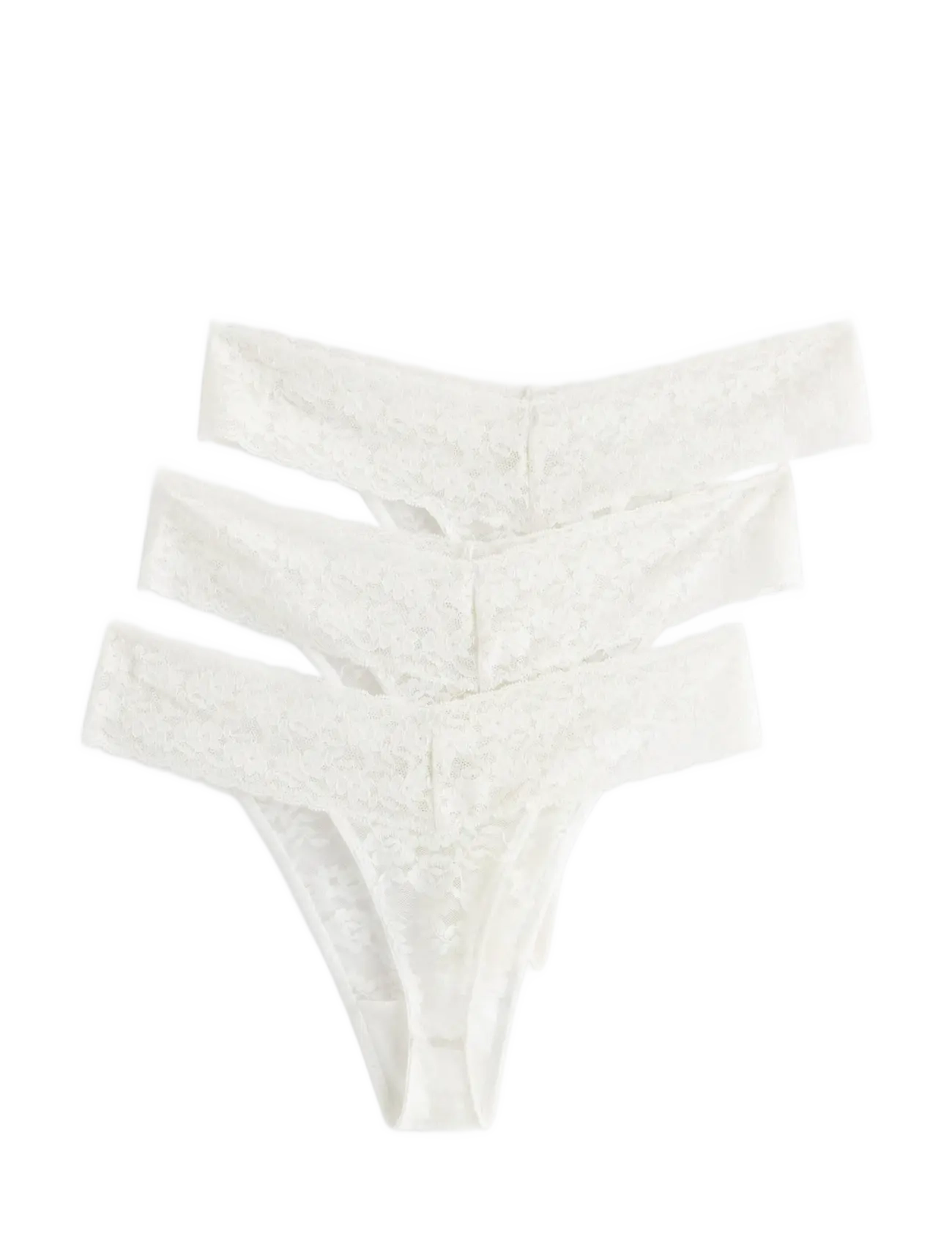 Lindex - 3-pack thong in lace - white - 1