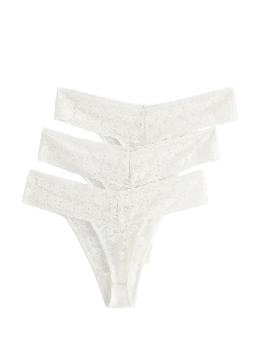 Lindex - 3-pack thong in lace - stringtrusser - white - 1