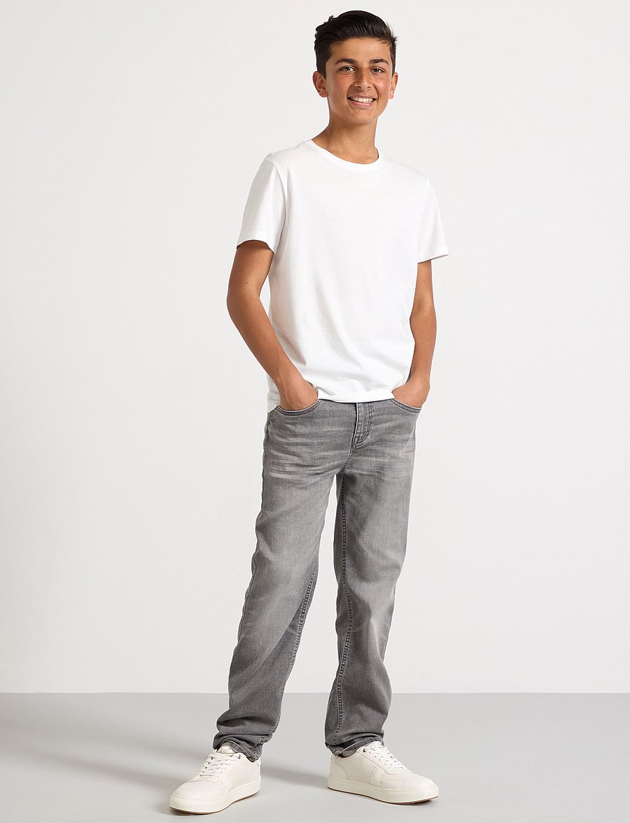 Lindex - Trousers denim jersey Staffan - regular jeans - grey - 0
