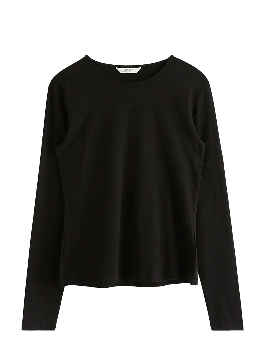Lindex - Long-sleeved top - langärmlige tops - black - 1