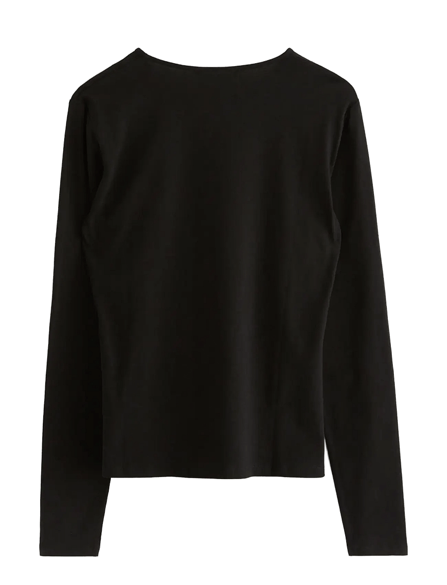 Lindex - Long-sleeved top - langärmlige tops - black - 2