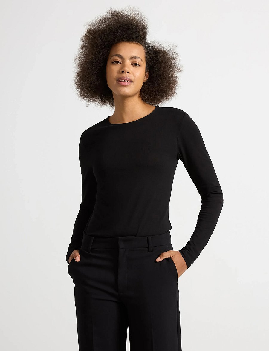 Lindex - Long-sleeved top - langärmlige tops - black - 0