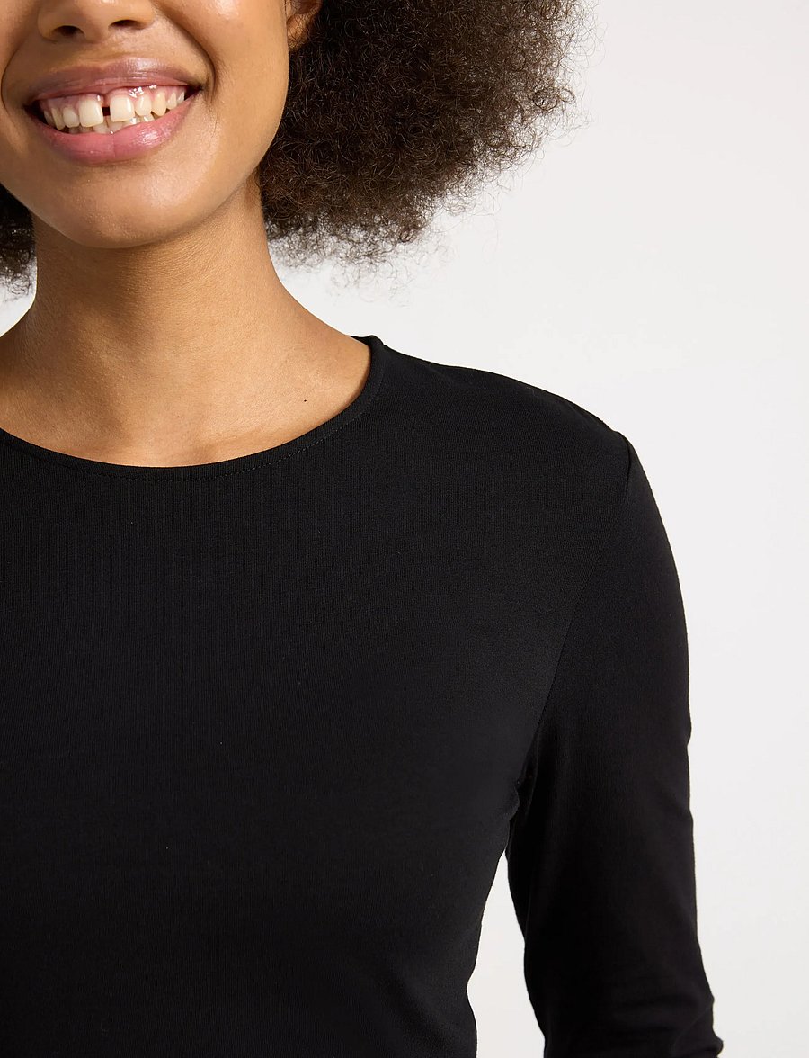 Lindex - Long-sleeved top - langärmlige tops - black - 4
