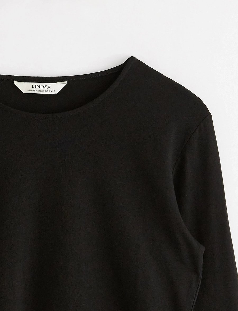 Lindex - Long-sleeved top - langärmlige tops - black - 5