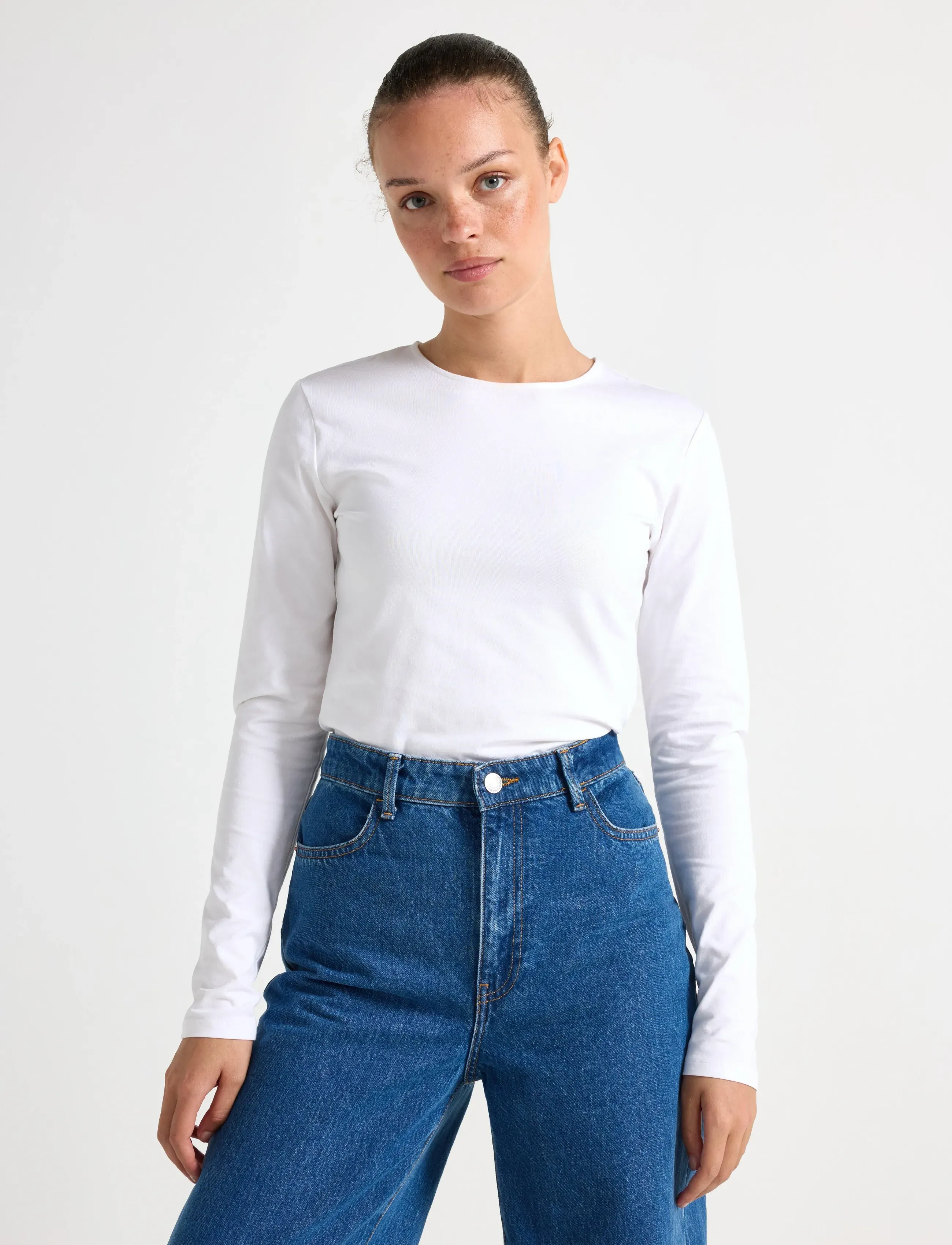Lindex Long-Sleeved Top, XS, T-shirts & Oberteile, Weiß - Long-sleeved, Frauen