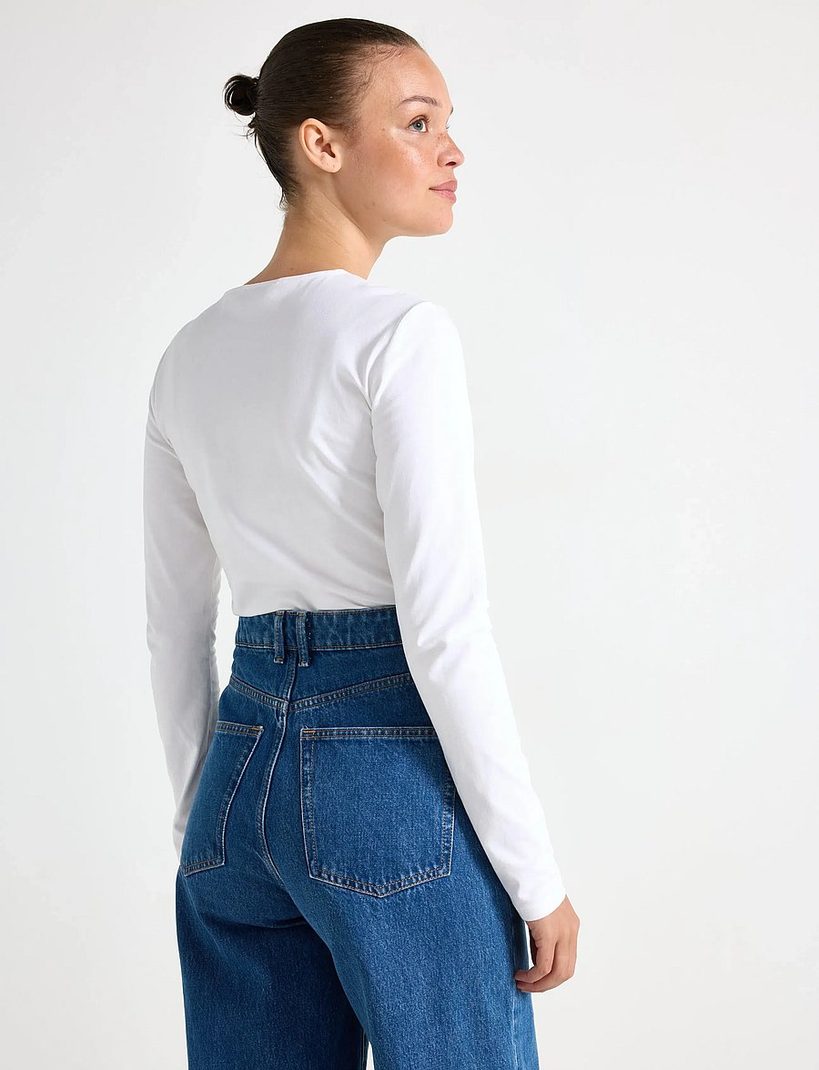 Lindex - Long-sleeved top - topi ar garām piedurknēm - white - 3
