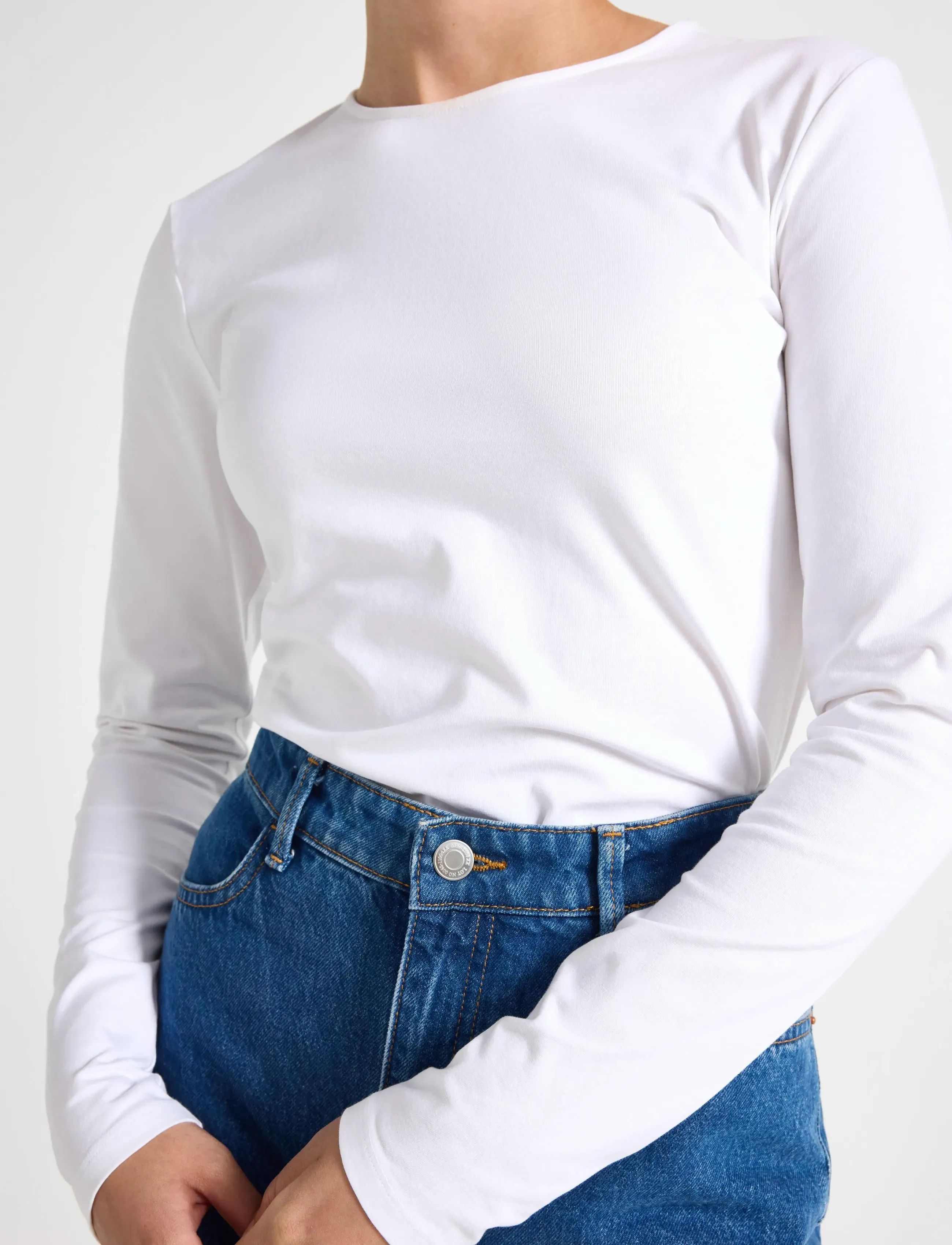 Lindex - Long-sleeved top - topi ar garām piedurknēm - white - 4