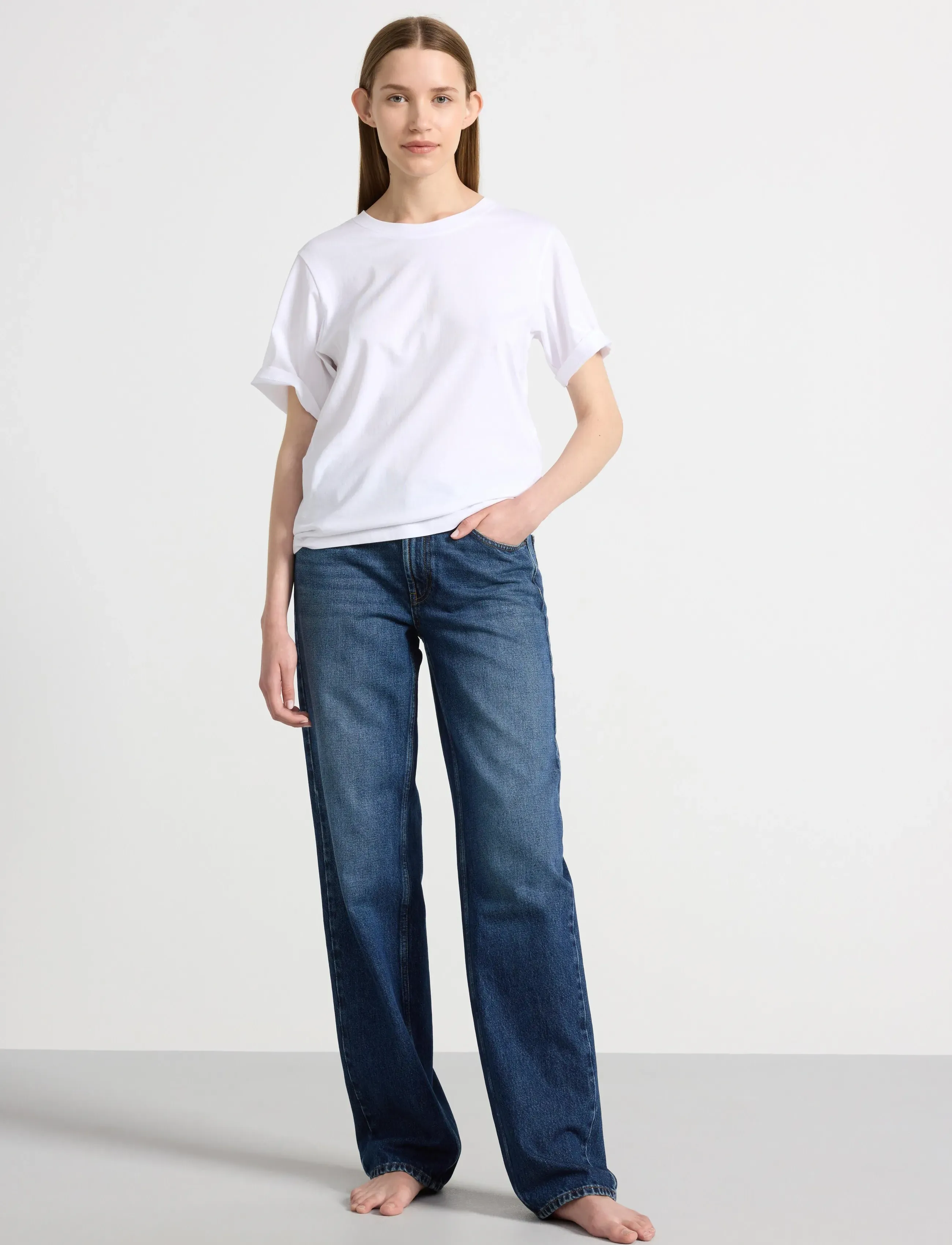 Lindex Trouser denim Sia dk blue - Kollektsioonid - DARK DENIM / blue