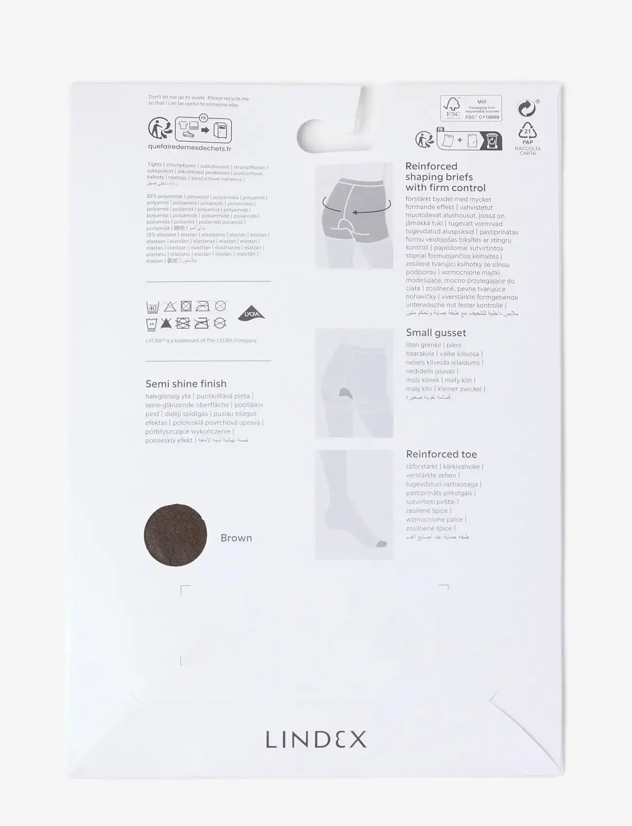 Lindex - Tights 40 den The firm control - særlige begivenheder - brown - 2