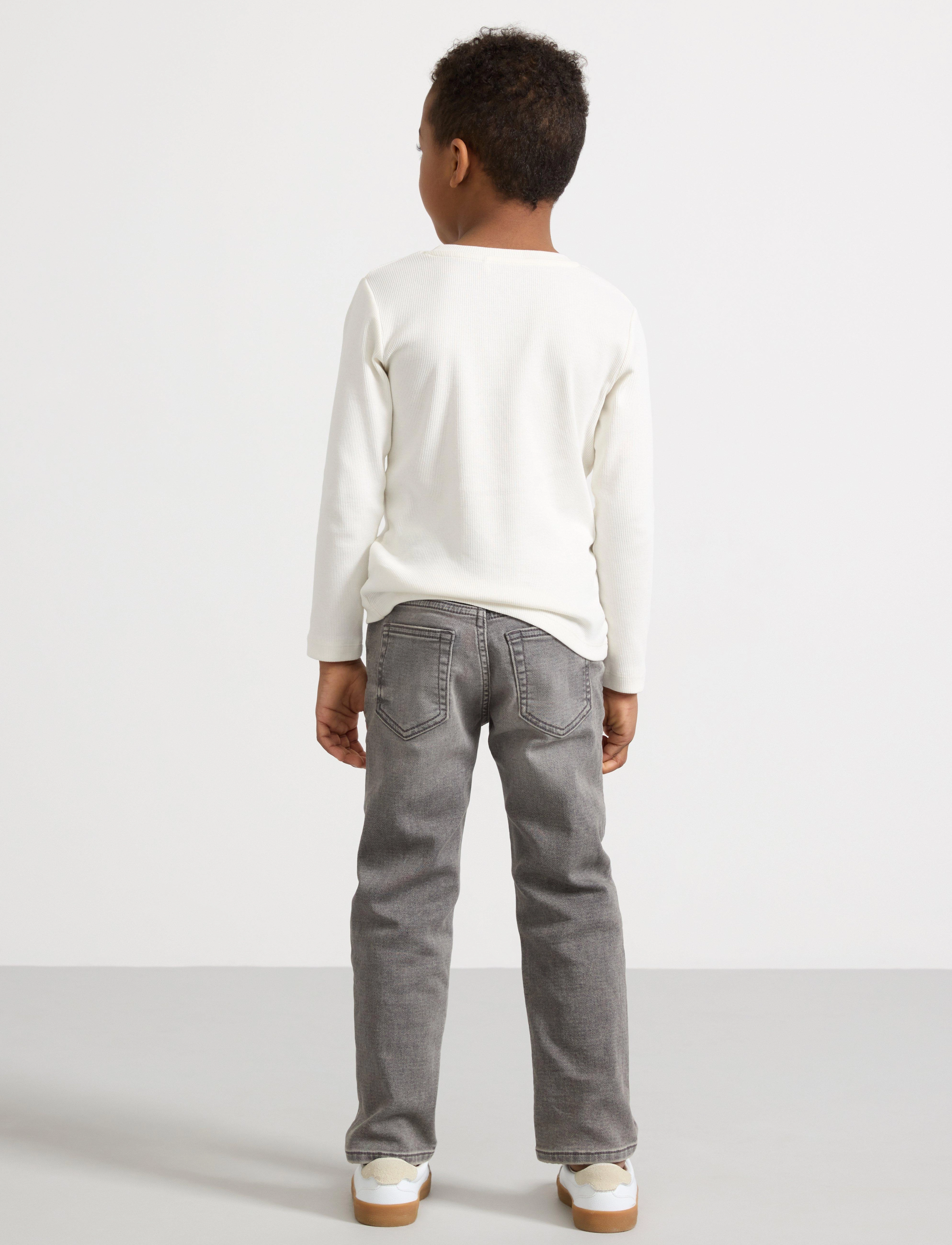 Lindex - STAFFAN Straight leg jeans i denimtrikÃ¥ - regular jeans - grey - 3