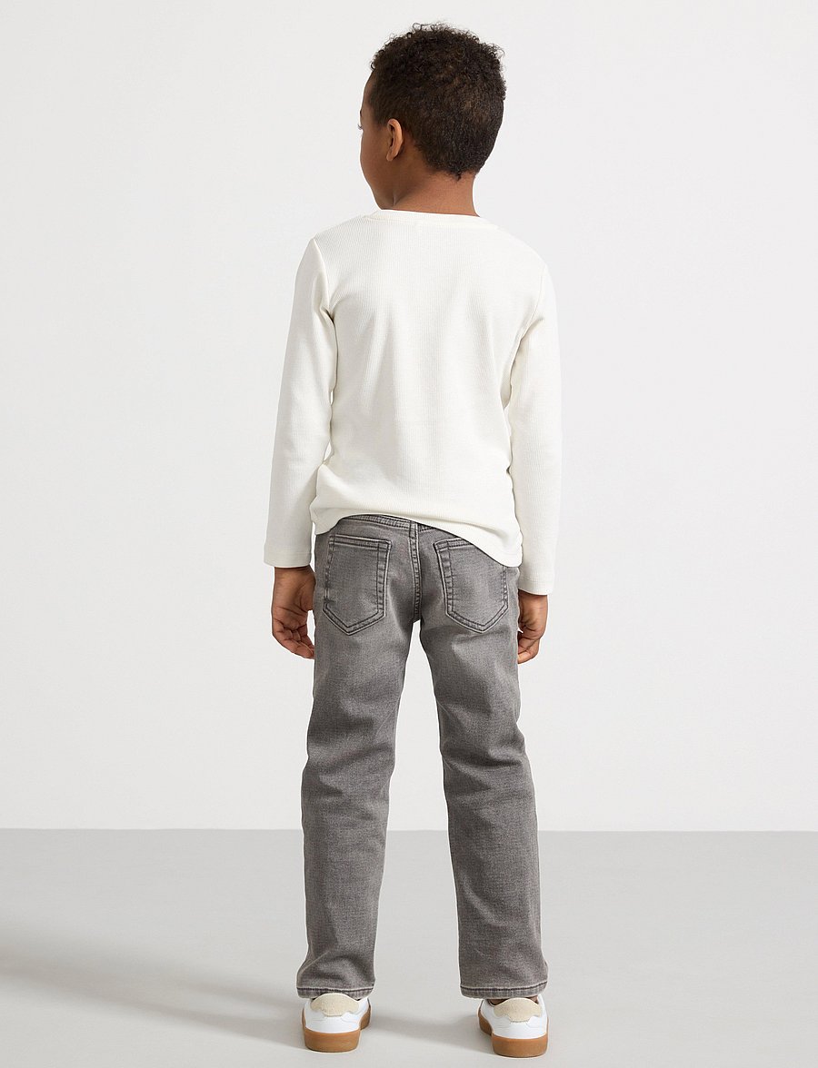 Lindex - STAFFAN Straight leg jeans i denimtrikå - regular jeans - grey - 3