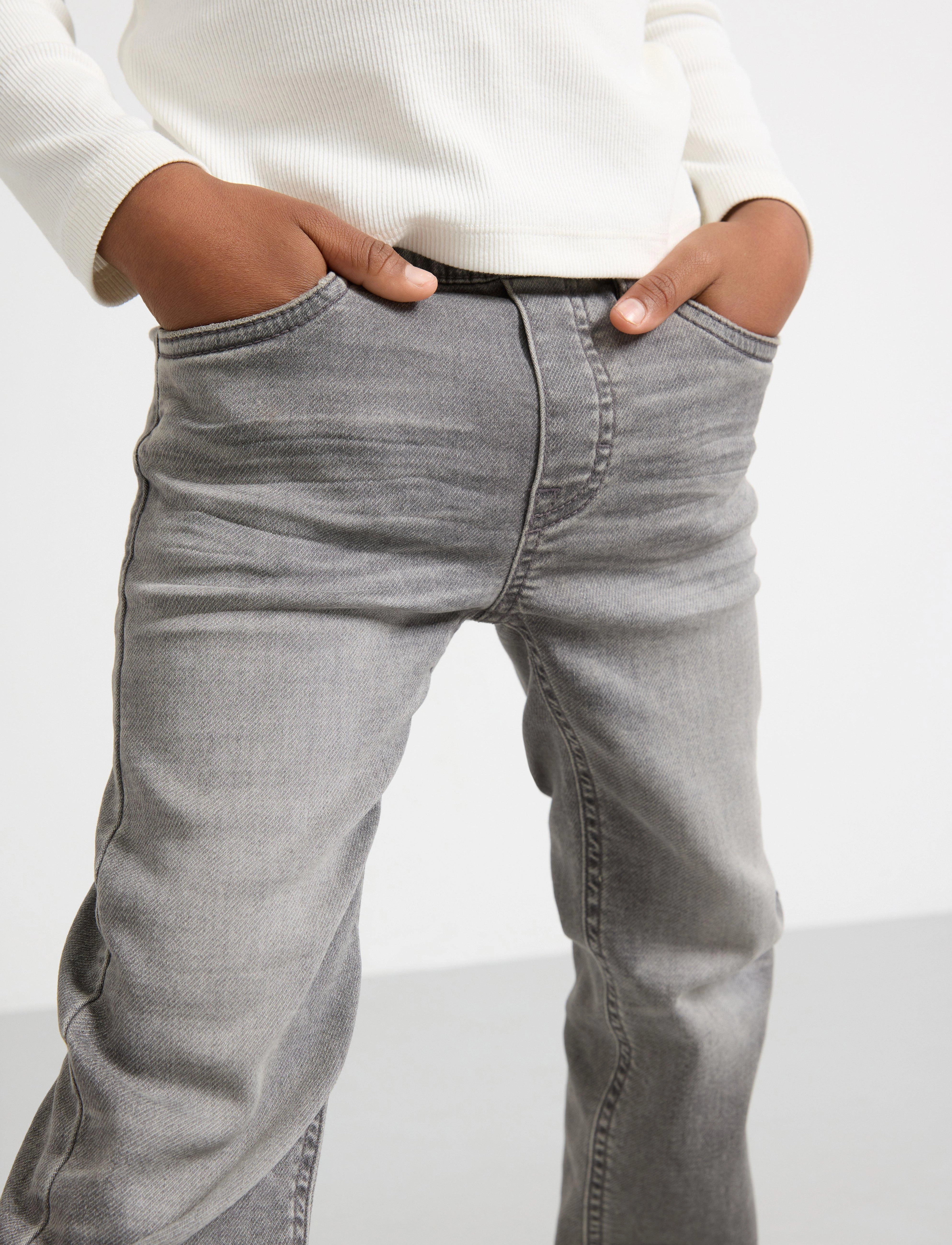 Lindex - STAFFAN Straight leg jeans i denimtrikÃ¥ - regular jeans - grey - 4