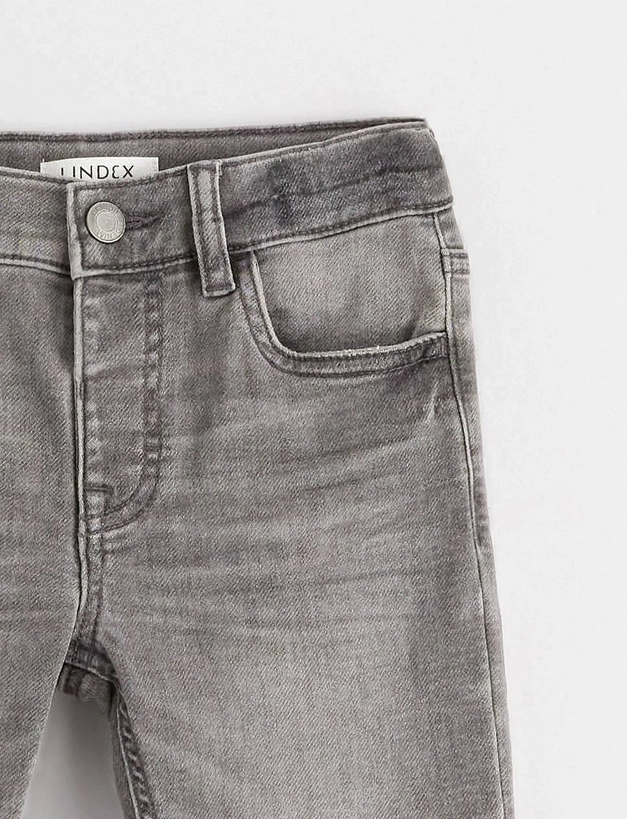 Lindex - STAFFAN Straight leg jeans i denimtrikå - regular jeans - grey - 5