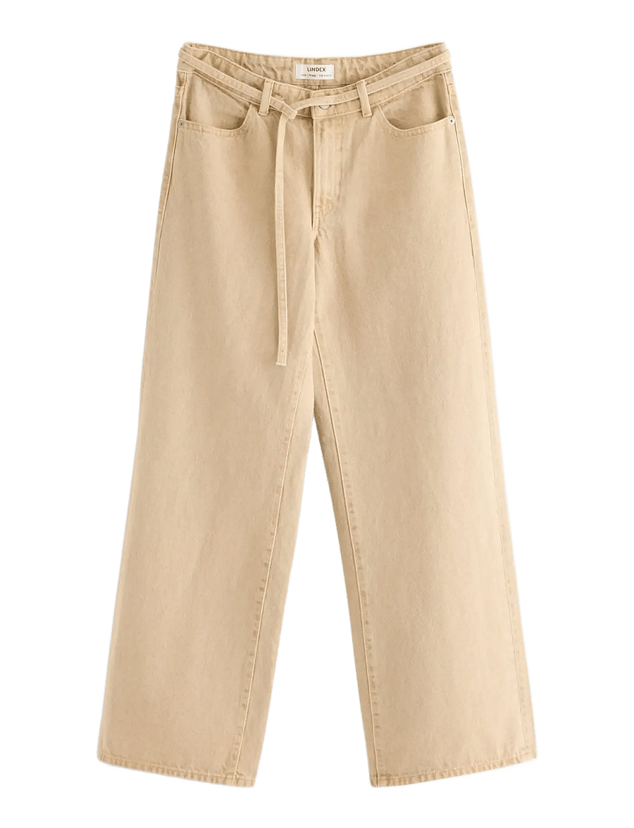 Lindex - WIDE Peggy trousers - hosen mit weitem bein - beige - 1