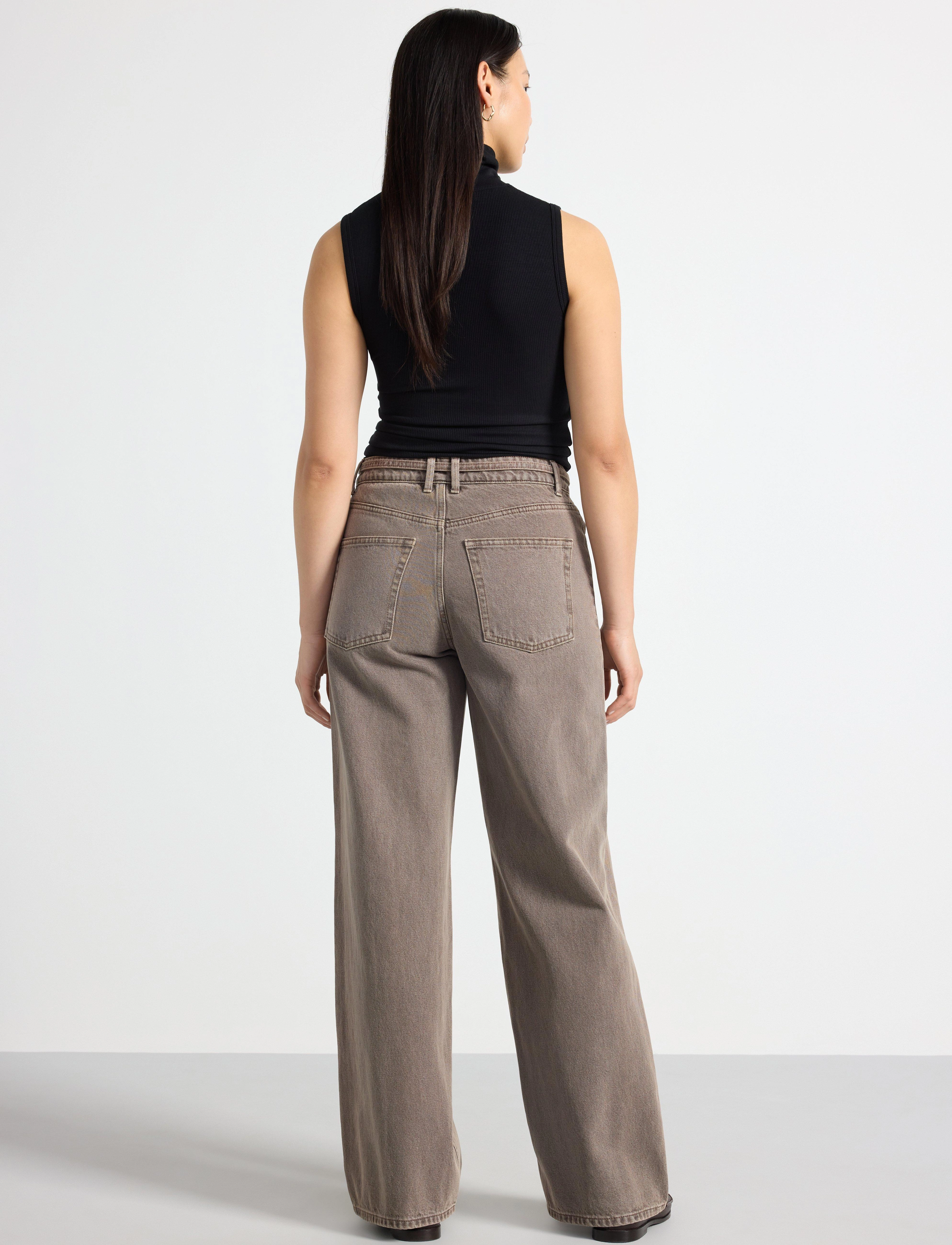 Lindex - WIDE Peggy trousers - hosen mit weitem bein - brown - 3