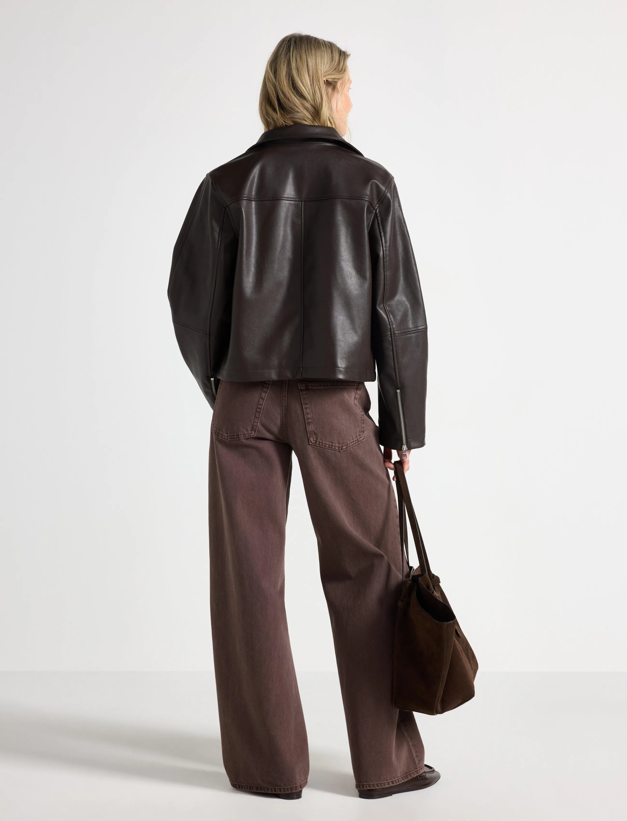 Lindex - WIDE Peggy trousers - vida jeans - dark brown - 3