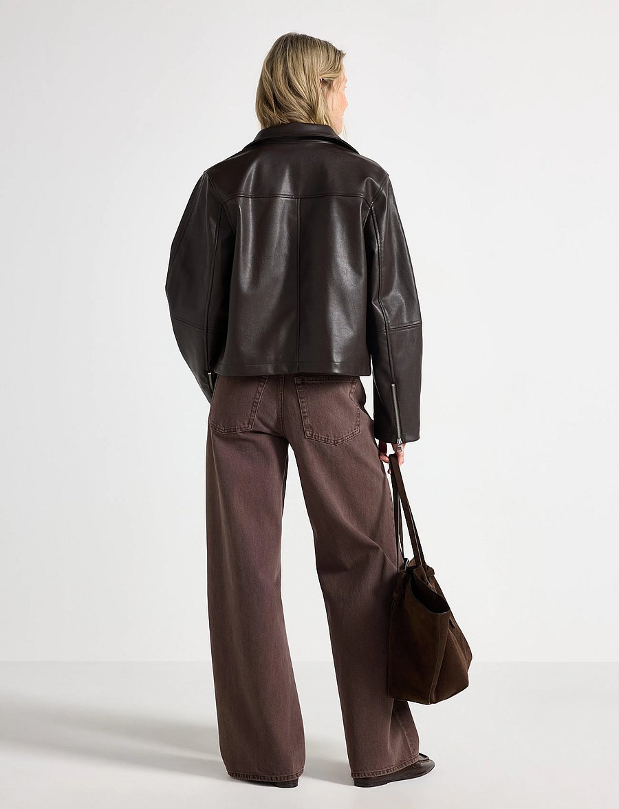 Lindex - WIDE Peggy trousers - vida jeans - dark brown - 3