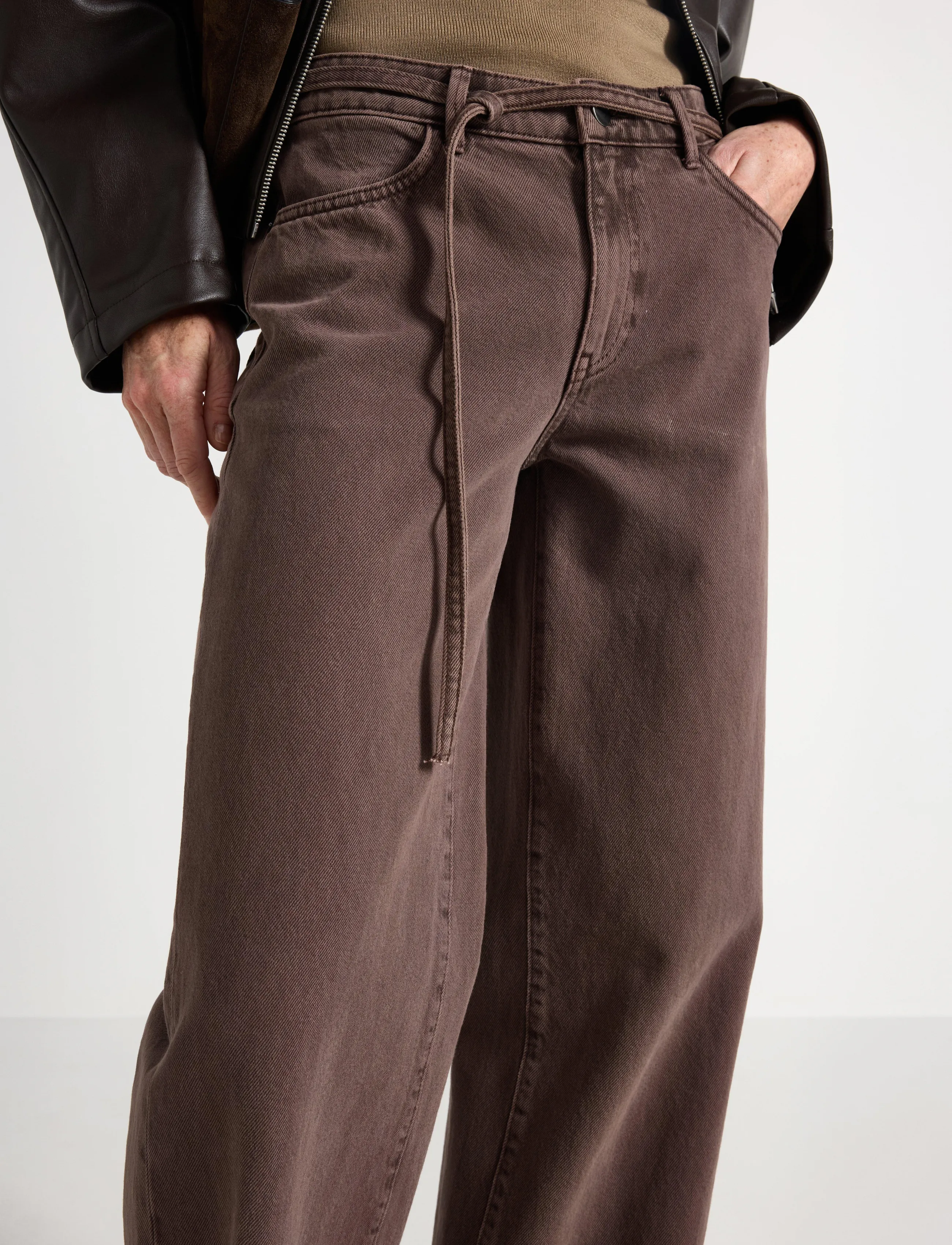 Lindex - WIDE Peggy trousers - vida jeans - dark brown - 4