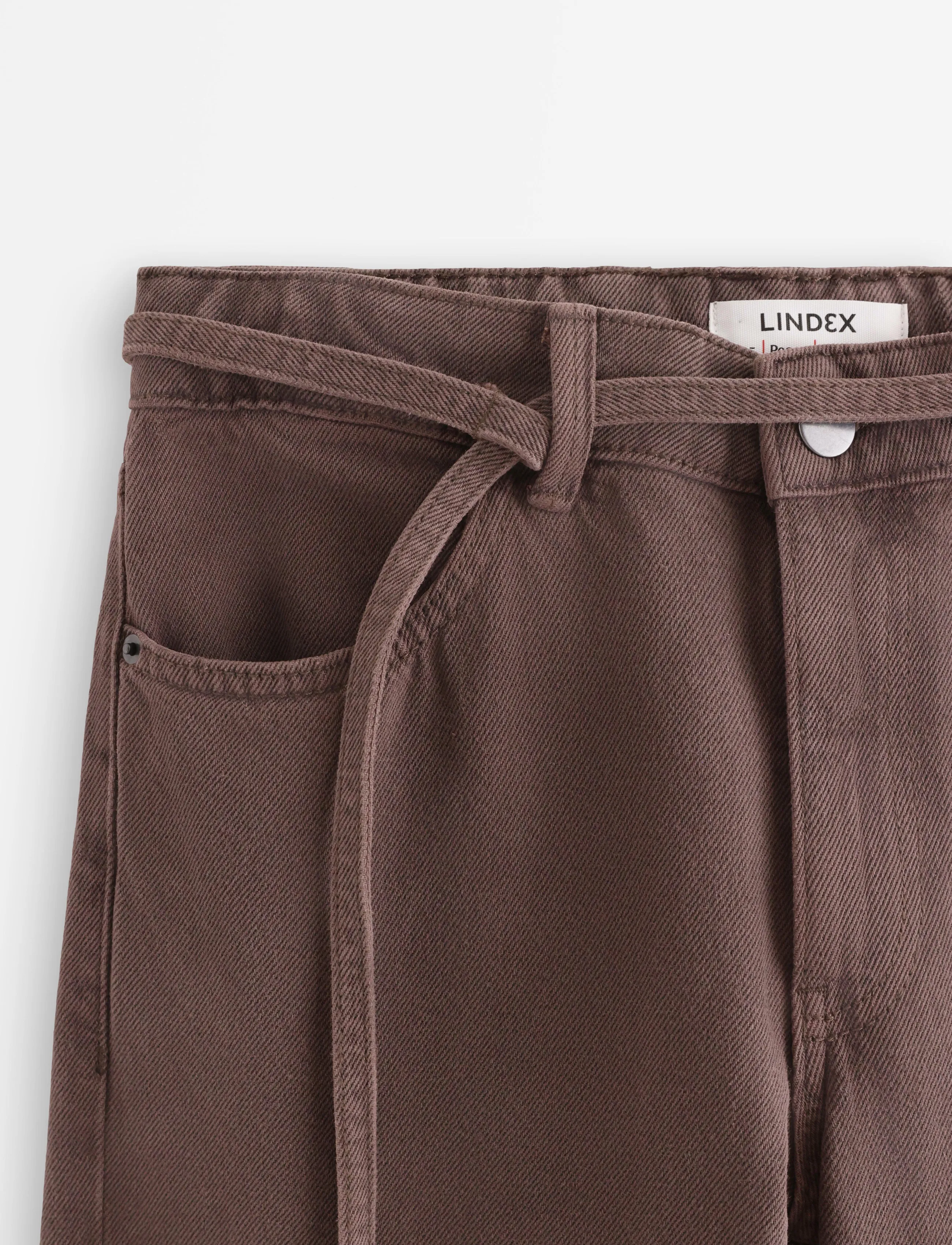 Lindex - WIDE Peggy trousers - vida jeans - dark brown - 5
