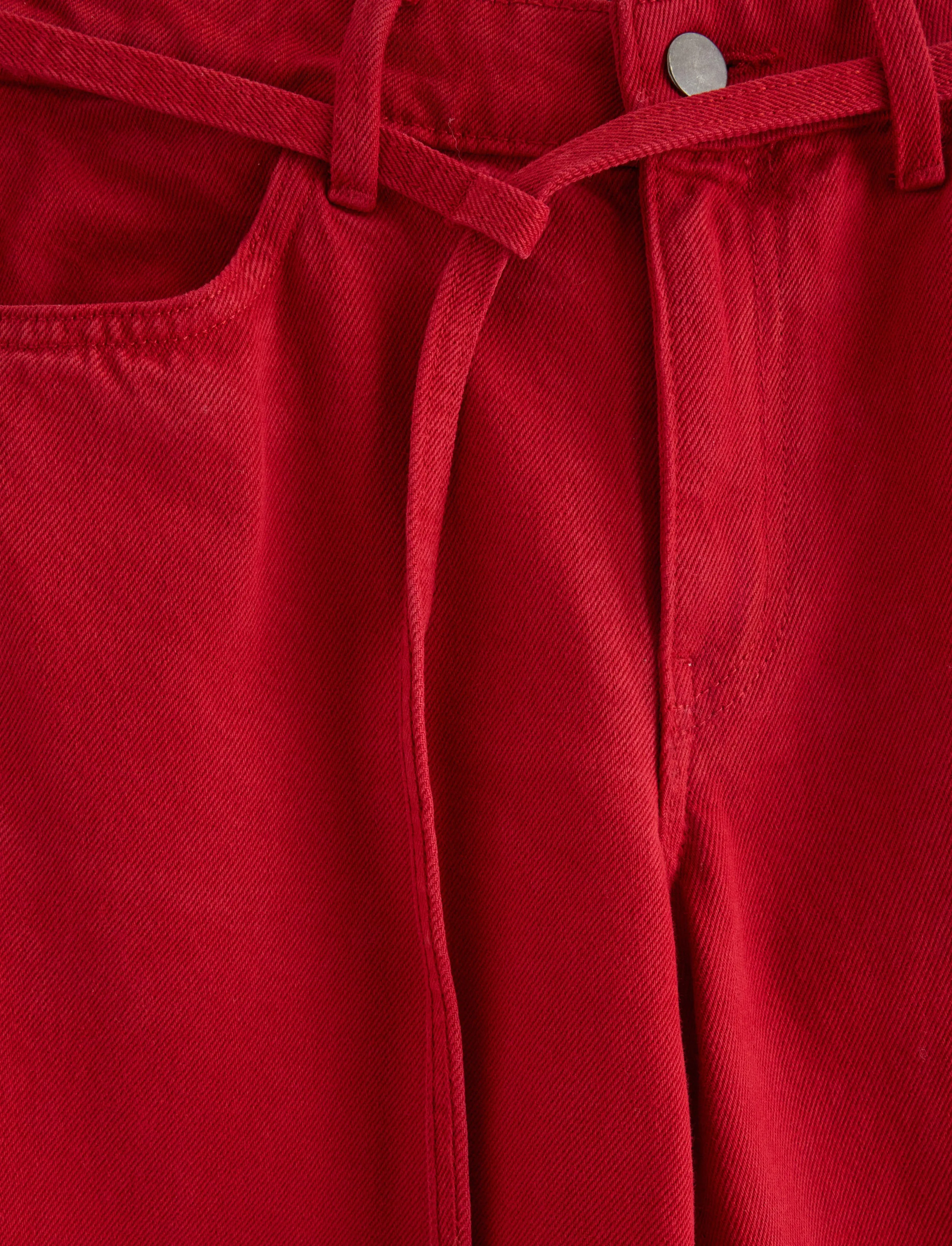 Lindex - Trousers Peggy twill - laia säärega teksad - dark dusty red - 5