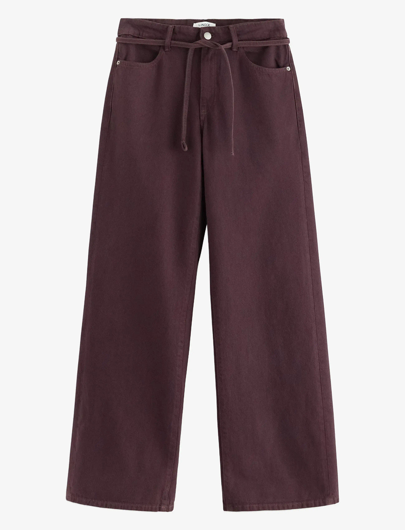 Lindex - WIDE Peggy trousers - vida jeans - dark dusty red - 1