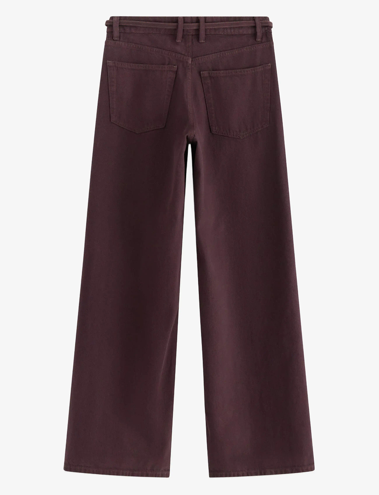 Lindex - WIDE Peggy trousers - vida jeans - dark dusty red - 2