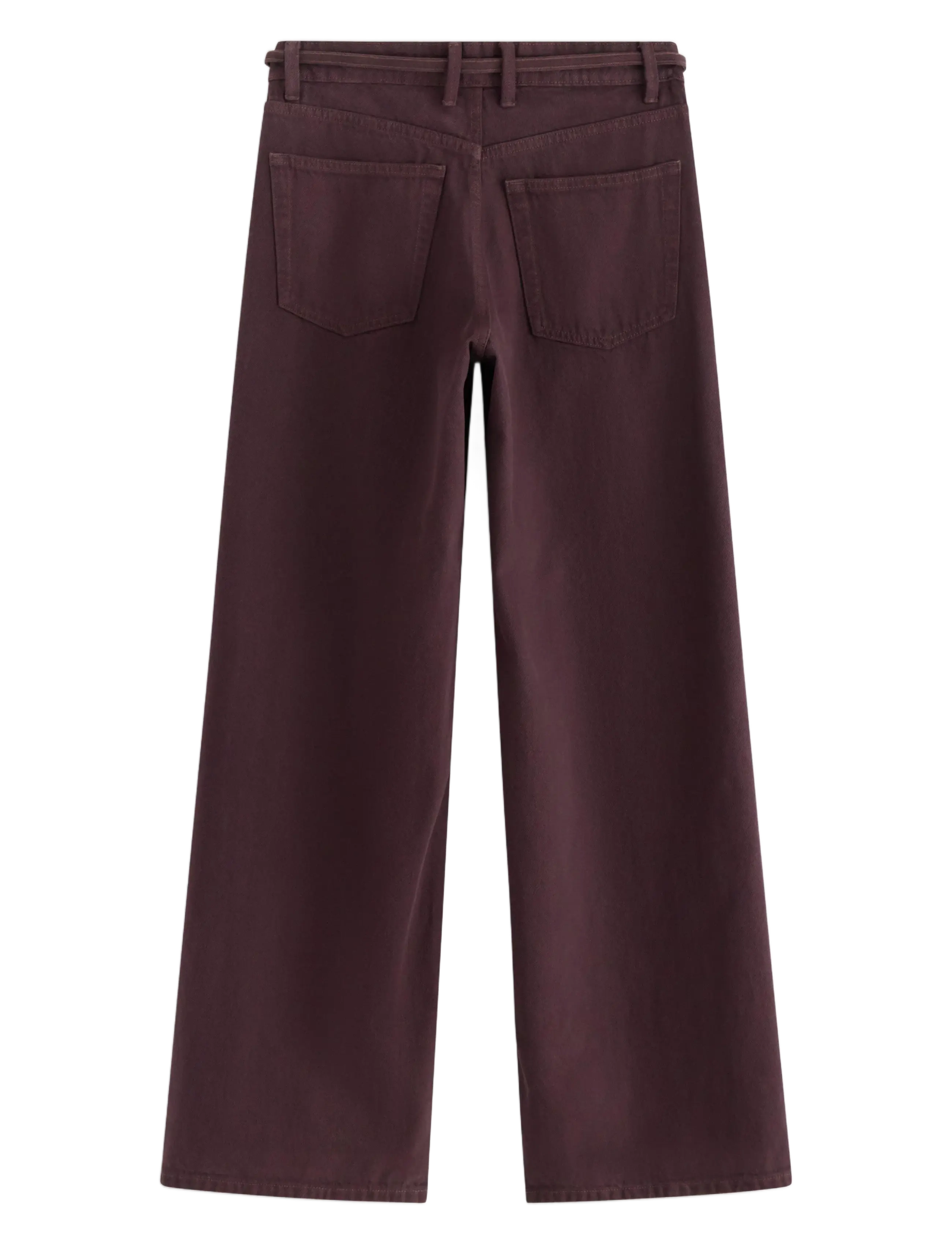 Lindex - WIDE Peggy trousers - hosen mit weitem bein - dark dusty red - 2
