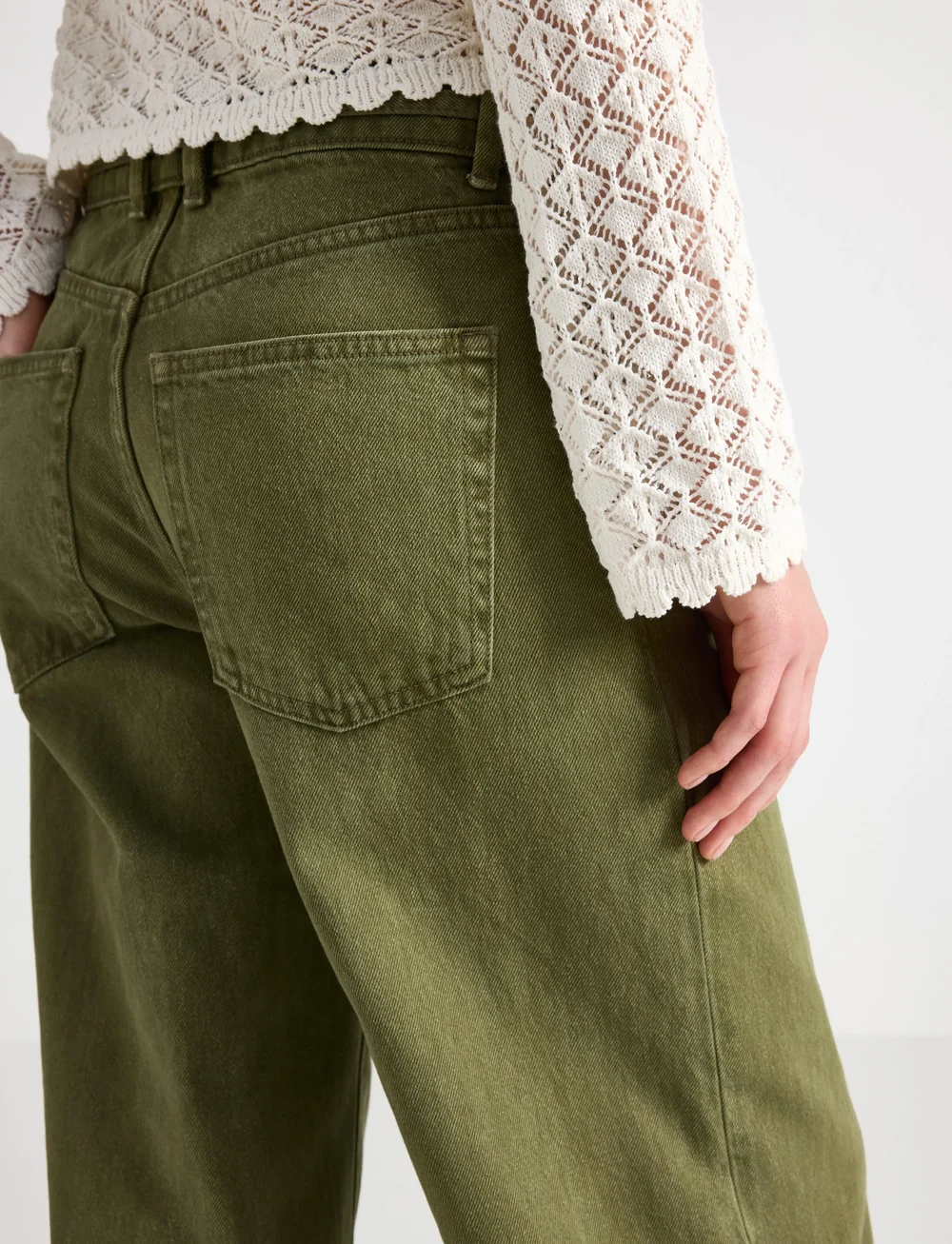 Lindex - WIDE Peggy bukse - hosen mit weitem bein - dark green - 4