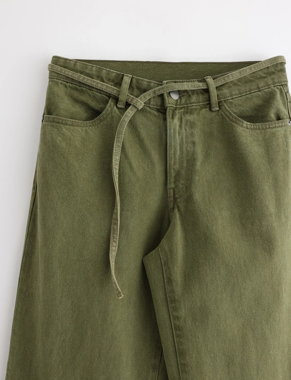 Lindex - WIDE Peggy bukse - hosen mit weitem bein - dark green - 5