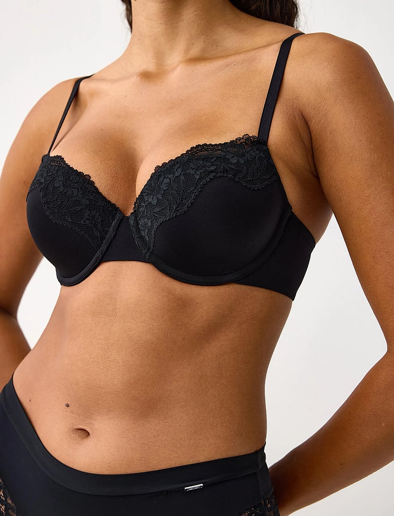 Lindex - Bra Akleja Nova Lace trim - balconette bh:ar - black - 4