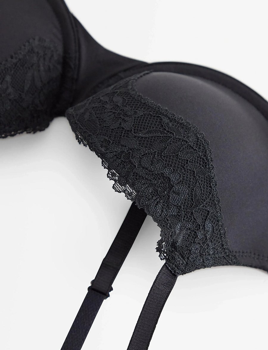 Lindex - Bra Akleja Nova Lace trim - balconette bhs - black - 5