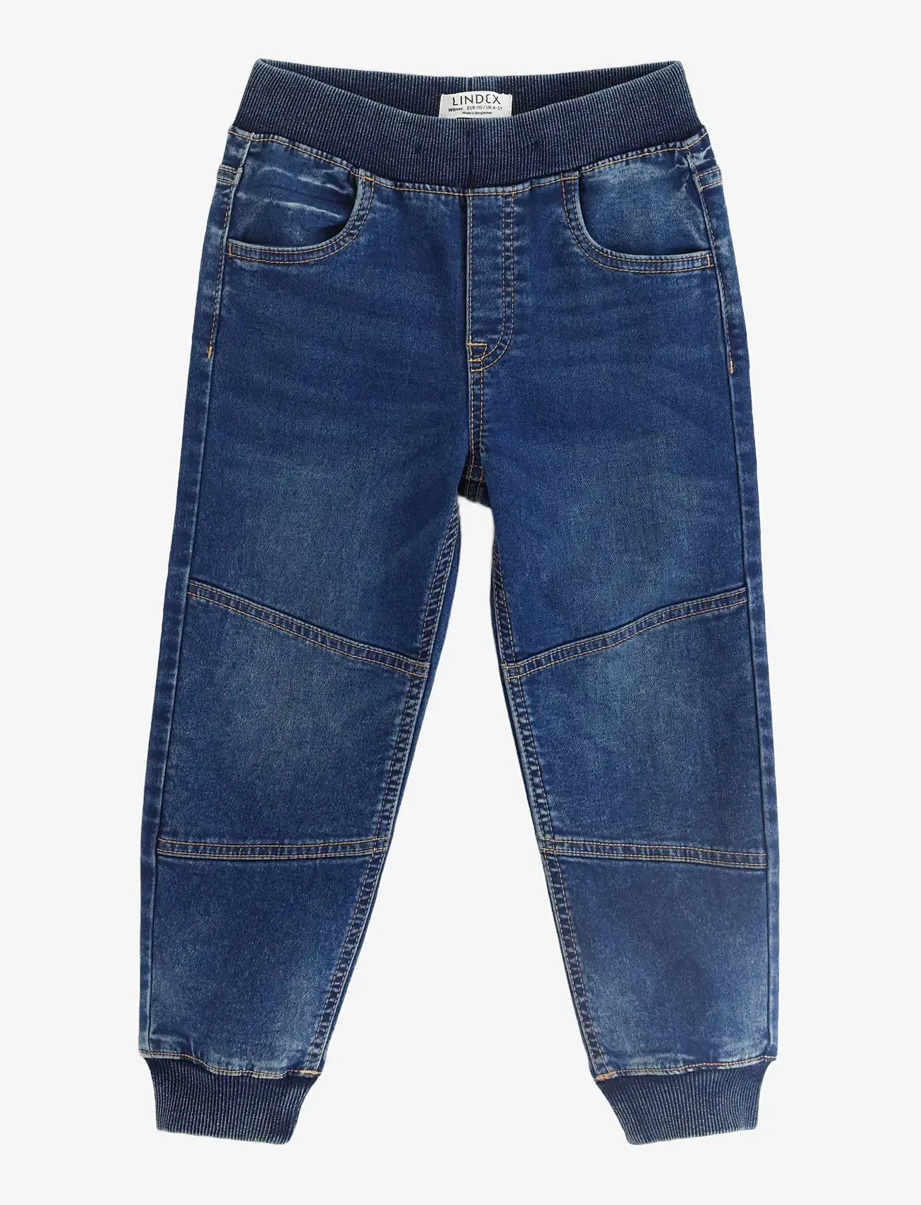Lindex - WILMER wide leg jeans in denim jersey with reinforced knees - wide leg jeans - denim - 1