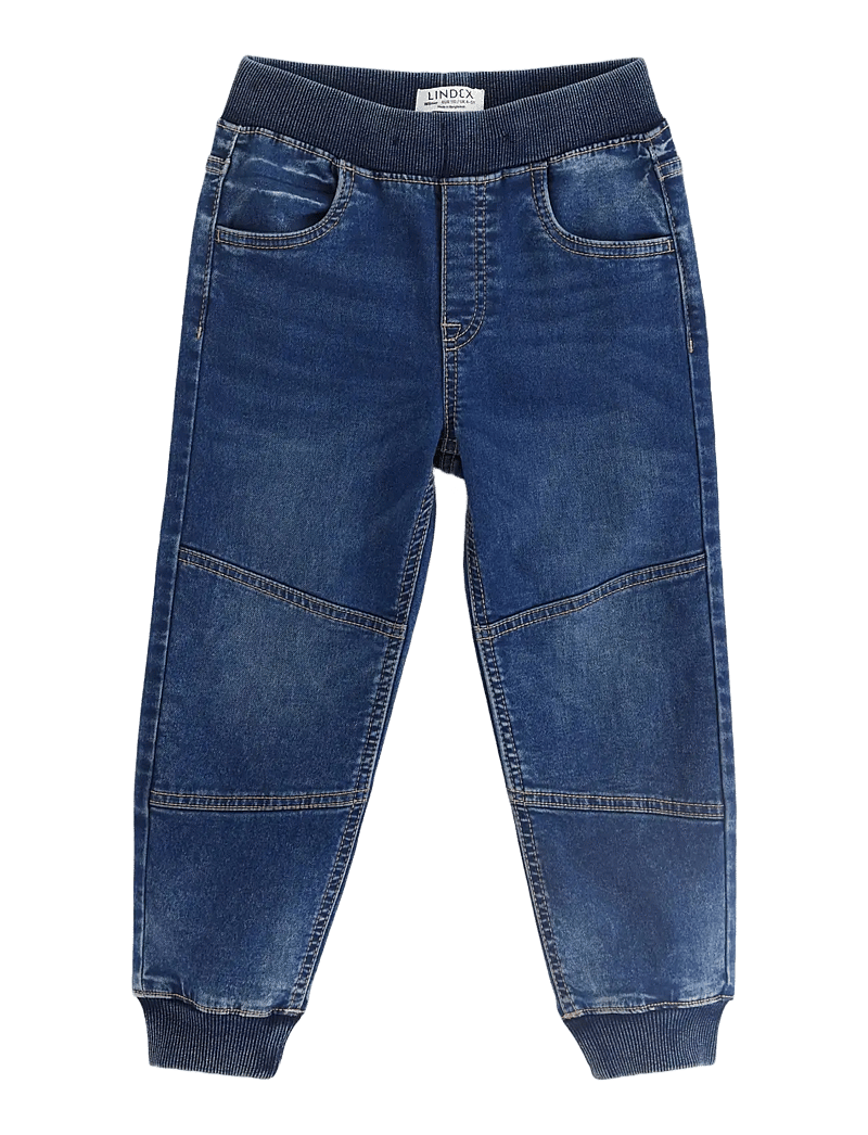Lindex - WILMER wide leg jeans in denim jersey with reinforced knees - hosen mit weitem bein - denim - 1