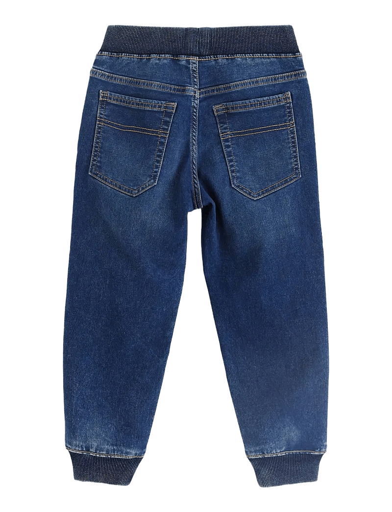 Lindex - WILMER wide leg jeans in denim jersey with reinforced knees - hosen mit weitem bein - denim - 2