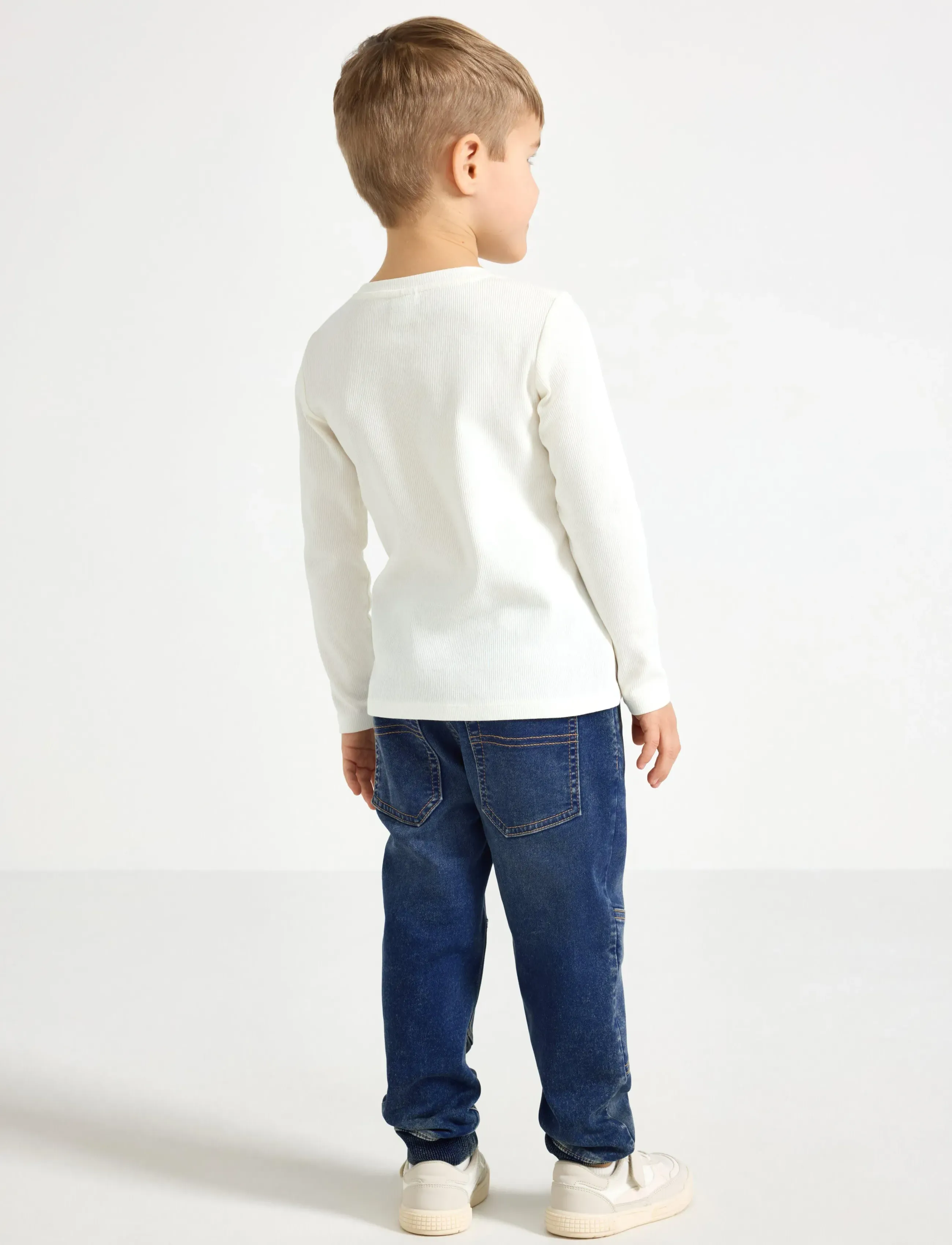Lindex - WILMER wide leg jeans in denim jersey with reinforced knees - hosen mit weitem bein - denim - 3