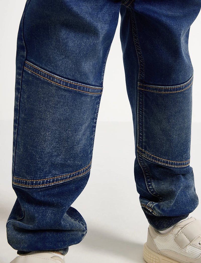 Lindex - WILMER wide leg jeans in denim jersey with reinforced knees - hosen mit weitem bein - denim - 4