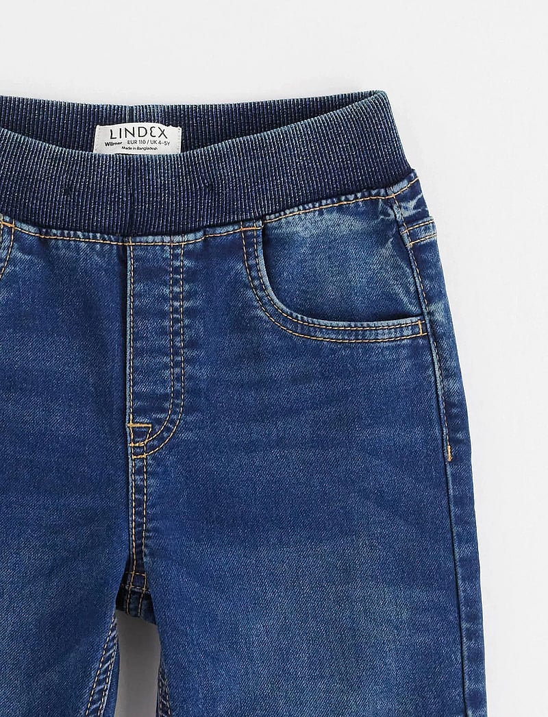 Lindex - WILMER wide leg jeans in denim jersey with reinforced knees - hosen mit weitem bein - denim - 5